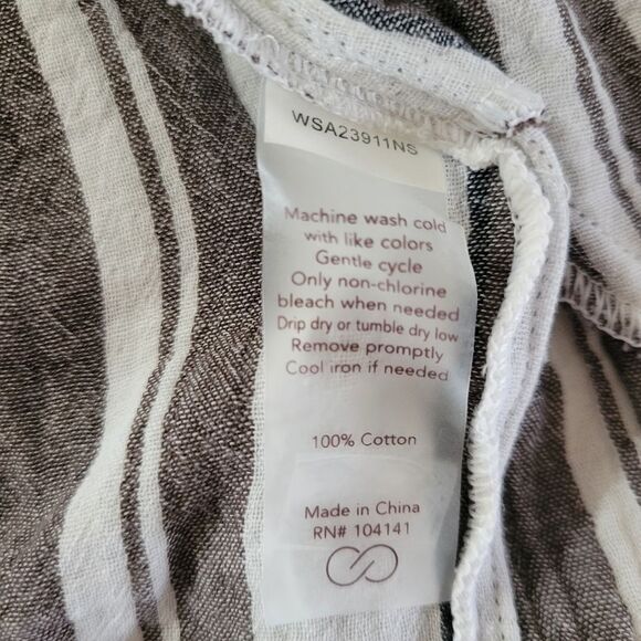 Calia Varigated Stripe Split Neck Halter Swim Cover-Up Mini Dress - Picture 8 of 10